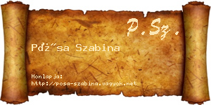 Pósa Szabina névjegykártya
