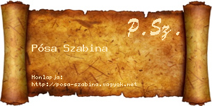 Pósa Szabina névjegykártya